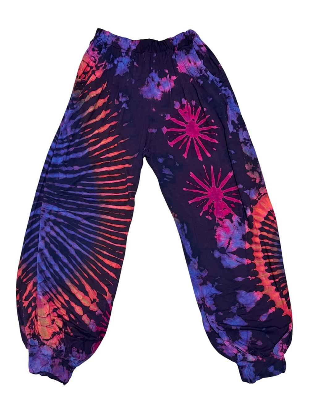 Harem Pants Soft Flex Womens Tie Dye Harem Pants in Purple OS